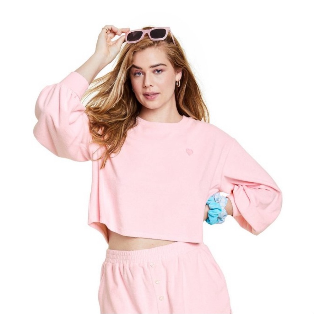 Stoney Clover Lane x Target Light Pink Cropped Sweatshirt
